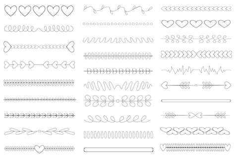 Zestaw kaligraficznych ręcznie rysowane dzielniki rozdział dzielniki ...