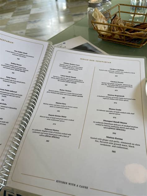 Menu at Kitchen With A Cause, Jaipur