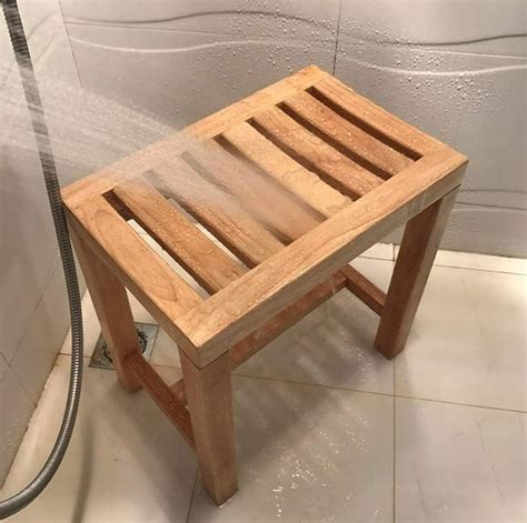 SHRAV Teak Wooden Shower Stool/Shower for Living Room,Office and Garden ...