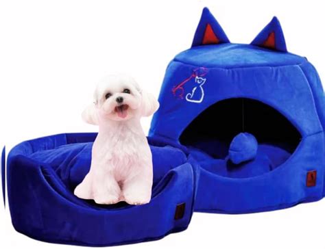 PSK PET MART Igloo Dog House, Portable Cat Igloo Bed with Removable ...