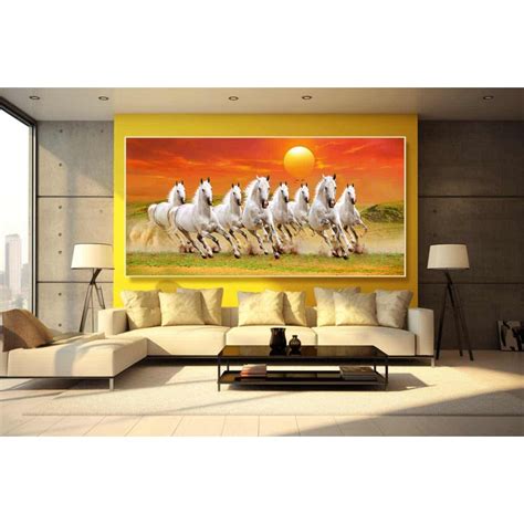 008 Feng shui 8 horses painting wall canvas big size canvas S