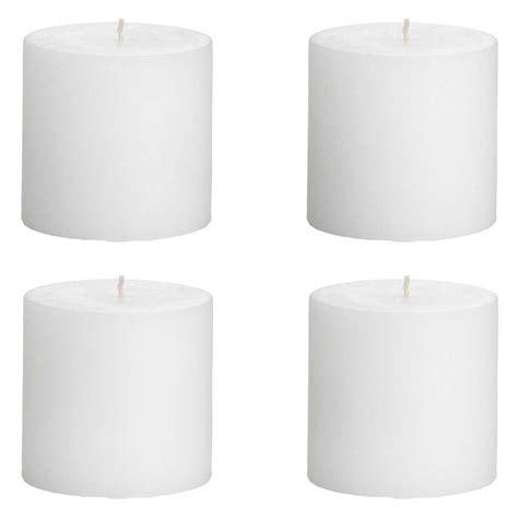 Set Of 4 White Outdoor Pillar Candle