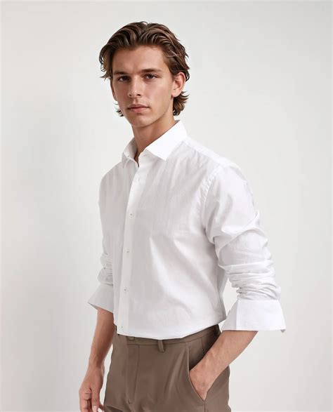 Rare Rabbit Men's Joan White Cotton Plain Regular Fit Full Sleeve Coll