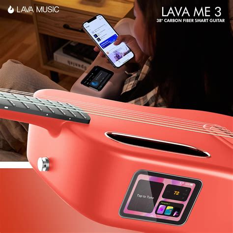 Buy Lava Me 3 SmartGuitar, 38 Carbon Fiber Acoustic Guitar Red w/ Tuner ...