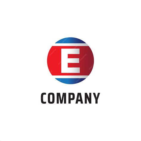 Premium Vector | Letter e alphabet logo design template rounded ellipse red blue white