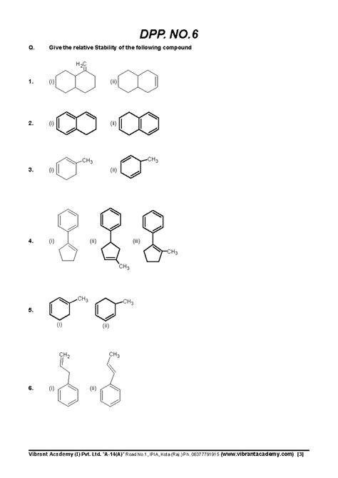 DPP-6 Hyper conjugation - Organic Chemistry - Vibrant Academy (I) Pvt ...