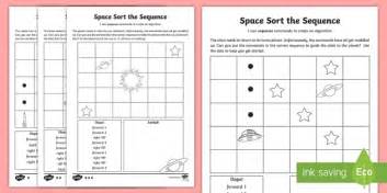 Space Sort the Sequence Differentiated Worksheet / Worksheet