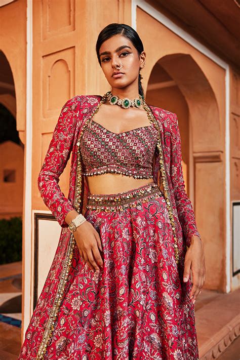 RETRO LOVE PINK EMBELLISHED PRINTED JACKET & SKIRT SET – Ridhima Bhasin