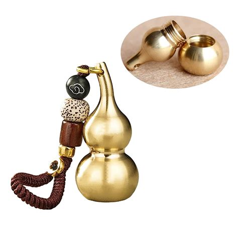 Trade Star Exports Feng Shui Brass Wu Lou Gourd Key Chain with Bodhi ...