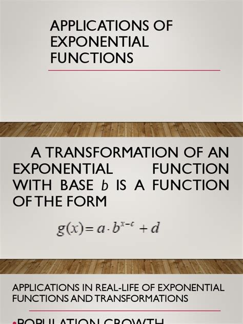Applications of Exponential Functions | PDF | Exponential Function | Atoms