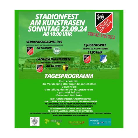 STADIONFEST HASSIA BINGEN 2024, Hitchinstraße 32 , 55411 Bingen ...