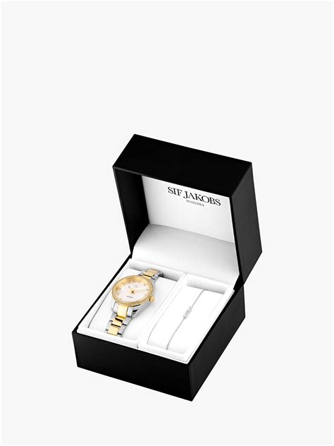 Sif Jakobs SJ-W1044SET-CZ-YG2 Valeria Watch and Bracelet Set, Gold/Silver