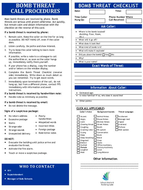 Fillable Online www.cisa.govBomb-Threat-Procedure-ChecklistBOMB THREAT ...