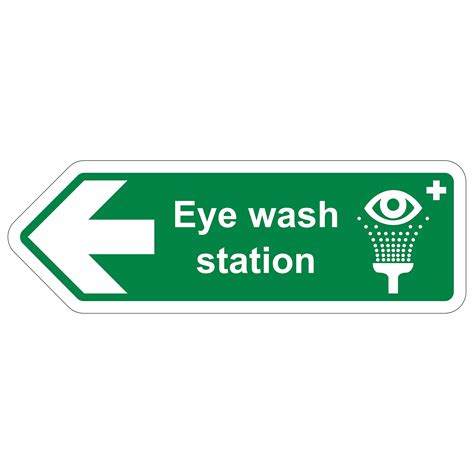 Buy VSafety Shaped Safety Sign - Eyewash Station Arrow Left - 450X150 ...
