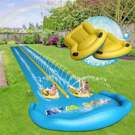 Amazon.com: Evoio Lawn Water Slide, 32.8ft Inflatable Splash Water Slip ...
