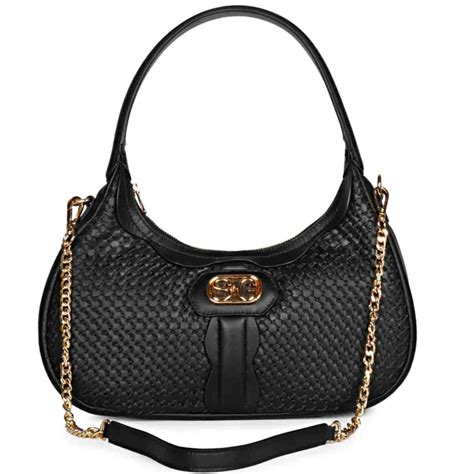 Tesorina Black Hand Woven Leather Hobo Bags – SaintG India
