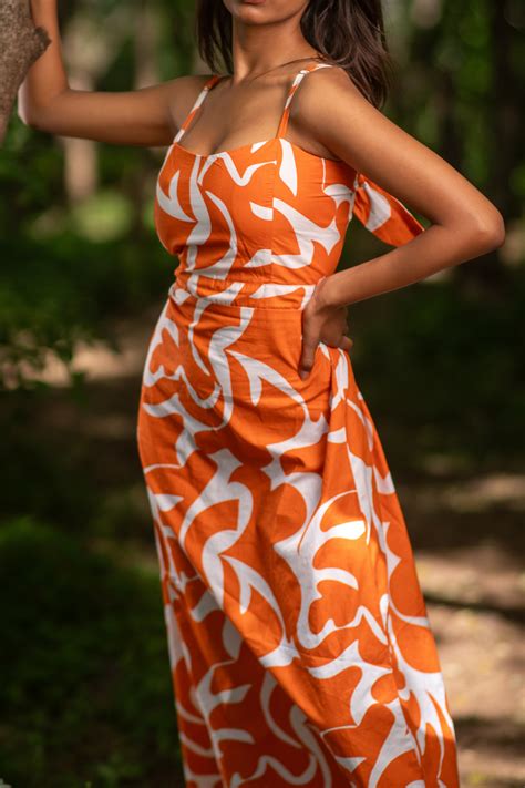 Bow Tie Knot Open Back Tangerine Maxi Dress – ZODOK