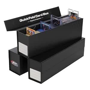 BCW QuickFold Card Boxes - Pack of 3 - Black - Magnetic Closure Card ...