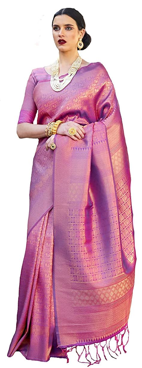 Pujia Mills womens kanjivaram pure banarasi silk saree kanchipuram ...
