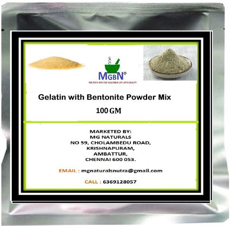 Buy Gelatin with Bentonite Clay Powder Mix (2 in 1 Use) for Face Mask ...