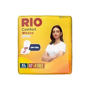 Buy RIO Sanitary Pads for women, Comfort Weave with Wings (XL) - (280mm ...