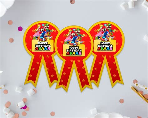 Super Mario Theme BADGES | Customized party supplies Online – Party ...