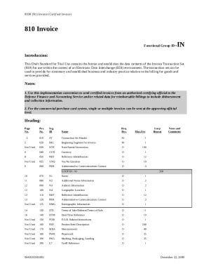 810 Invoice Functional Group ID IN Doc Template | pdfFiller