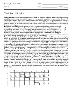Fillable Online Chemistry R: Form TR46A Name REVIEW Date Period Test ...