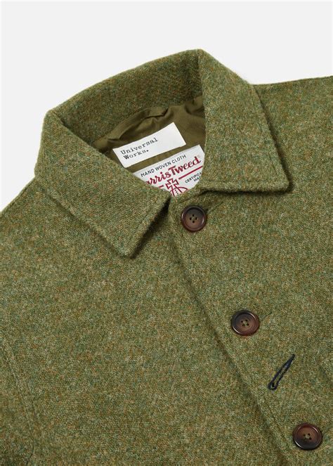 UW Baker's Jacket Olive Harris Tweed (27106) - Drinkwater's Cambridge