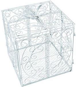 FUN EXPRESS White Metal Card Holder Box With Scroll Design And Hinged ...