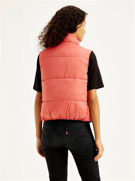 Women's Quilted Peach High Neck Puffer Jacket – Levis India Store