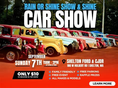 Rain or Shine Show & Shine Fundraising all car car show, Shelton Ford ...