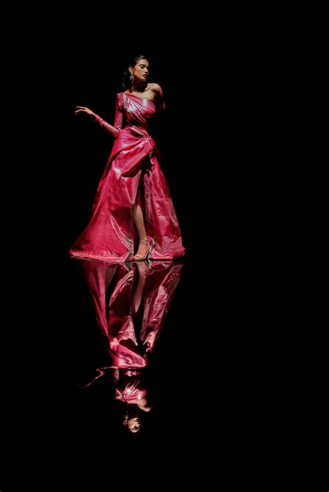 Fuchsia Brocade Gown – Monisha Jaising