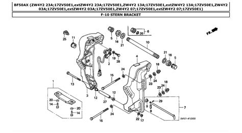 bf50ax – Section F-10 STERN BRACKET parts diagram