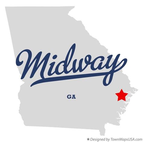 Map of Midway, GA, Georgia
