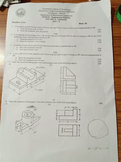 Hexagonal Pyramid Engineering Drawing Problems 的图像结果