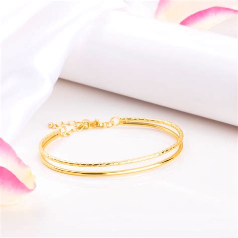 Buy Golden Glow Gold-Plated Double Line Silver Bracelet – Zavya
