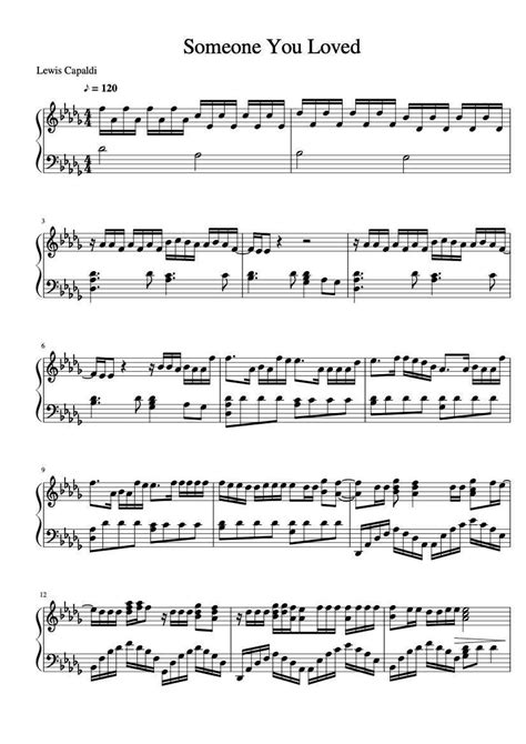Piano Music Sheets - Someone You Loved by Lewis Capaldi - Piano - Paper ...
