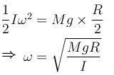 A uniform rod of lengthRand massMis freely to rotate about a horizontal ...