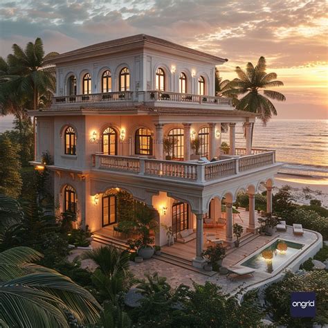 Luxurious 3-Floor Indian Home Design with Beachfront Living – Ongrid Design