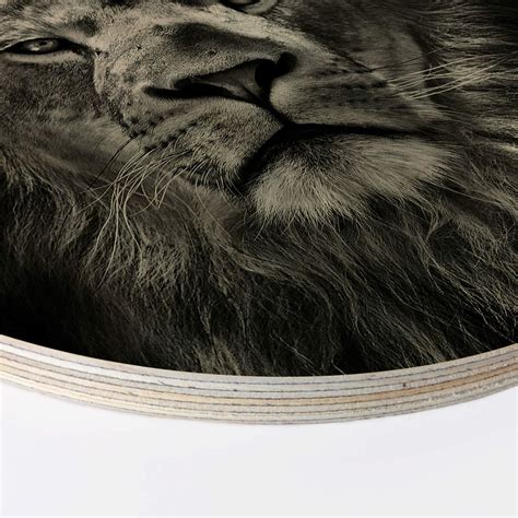 Wall Circle Wood Lion | wall-art.com