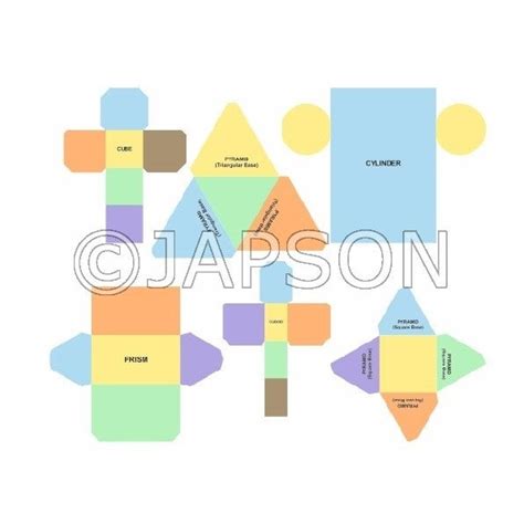 Paper Nets of Solid Shapes for School Maths Lab – japson.com