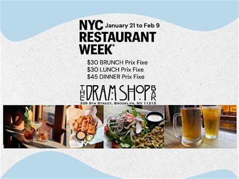NYC Restaurant Week Winter 2025, The Dram Shop Bar, Brooklyn, 21 ...
