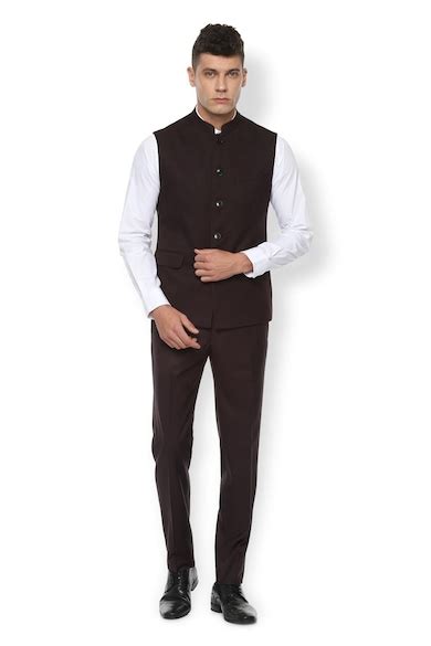 Buy Men Brown Textured Slim Fit Wedding Two Piece Suit Online - 371815 ...
