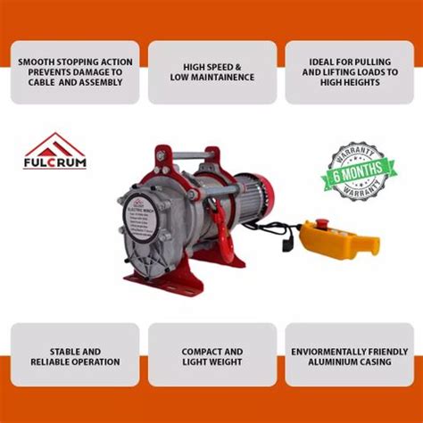 Fulcrum Electric Winch machine KCD 500/1000 With 50 Mtr Wire Rope ...