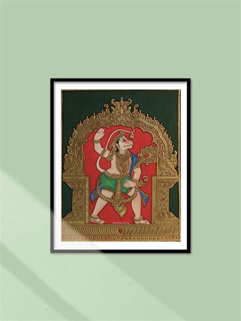 Authentic Painting Of Hanuman Ji In Mysore Tanjore Artwork