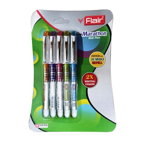 Flair Marathon Fine Tip Ball Pen | Tip Size 0.7 mm | Sleek Body For ...