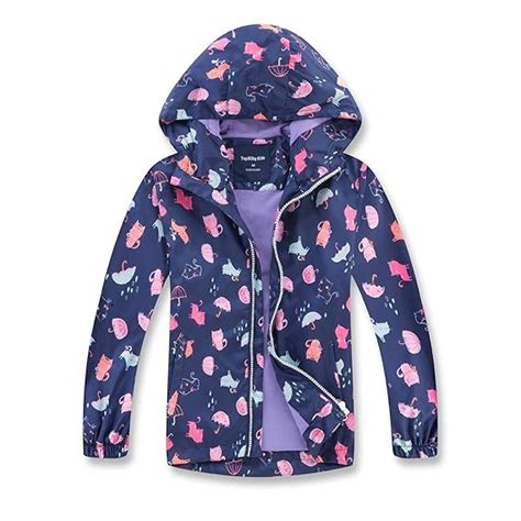 MGEOY Girls Rain Jackets Lightweight Waterproof Hooded Rain Coats ...