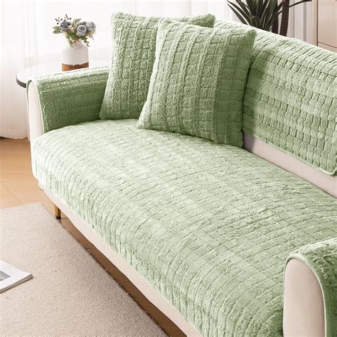 Premium Plush Anti Slip Sofa Cover Mat, Pastel Green – HOKIPO | Har ...
