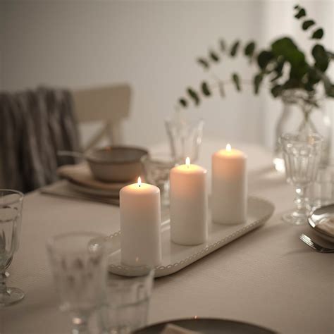 TURTURDUVA candle dish, off-white, 45x17 cm (17 ¾x6 ¾") - IKEA